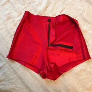Bright red American Apparel shorts
